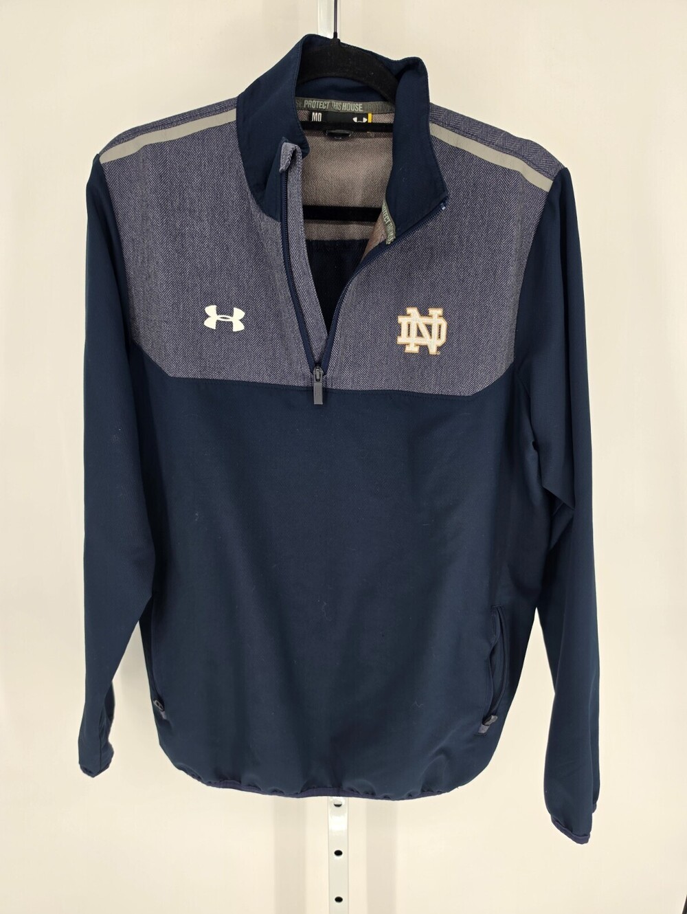 Under Armour Notre Dame Fighting Irish 1/4-zip pullover jacket Mens Sz M Blue
